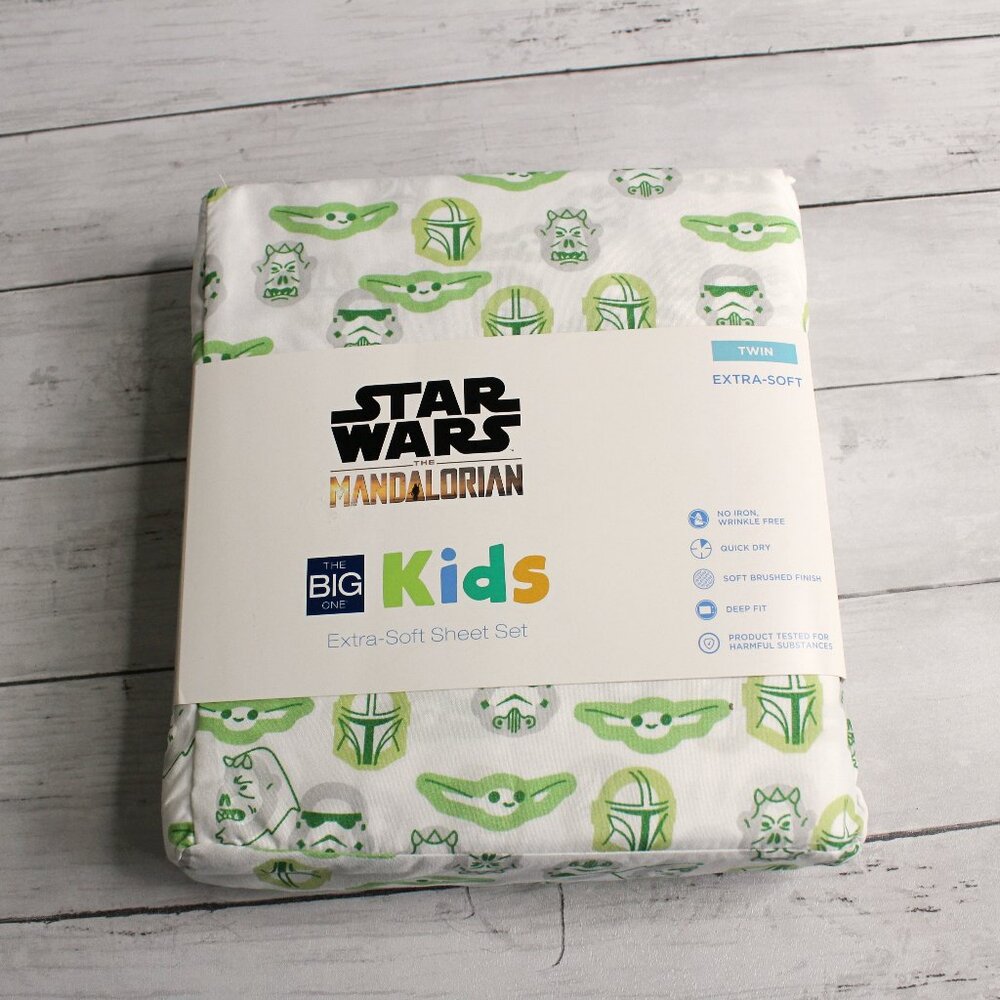 Star Wars Mandalorian Twin Sheet Set Kids Bedding Baby Yoda Grogu